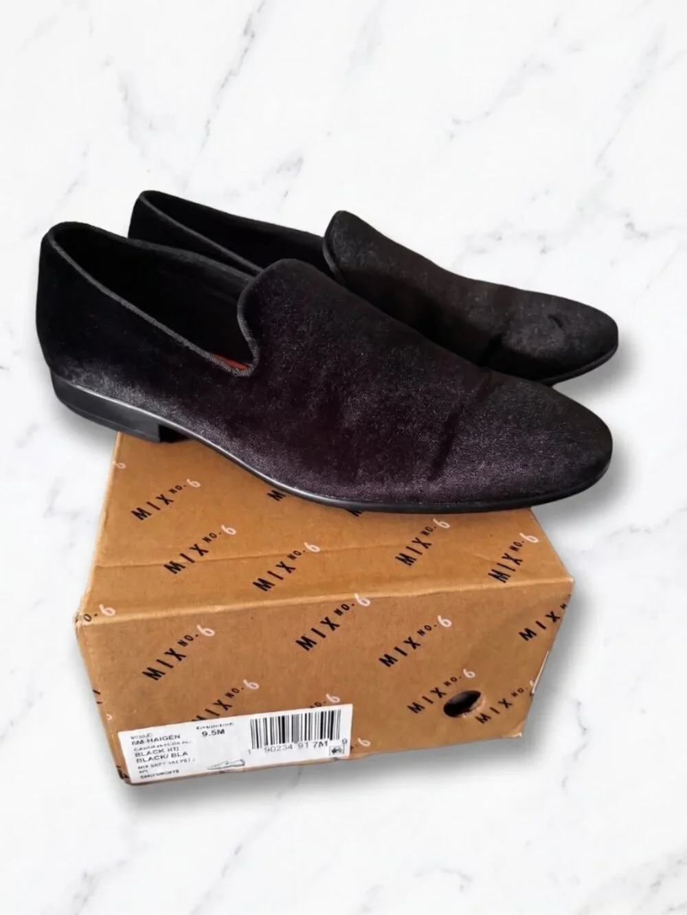 Mix No. 6 Haigen Black Velvet Loafers - Men's Size 9.5